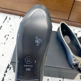 Women's Black Lambskin and Patent Calfskin Ballet Flats| G46663 B21588 94305