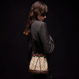 2026 Dark Brown GG-Coated Canvas Small Bucket Bag A002GW FAF79 8547
