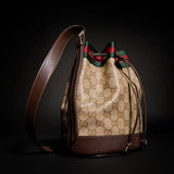 2026 Dark Brown GG-Coated Canvas Small Bucket Bag A002GW FAF79 8547