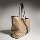 2026 Dark Brown GG-Coated Canvas Large Tote Bag 874745 FAF79 8547