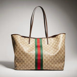 2026 Dark Brown GG-Coated Canvas Large Tote Bag 874745 FAF79 8547