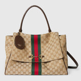 2026 Medium Classic Double G Canvas Tote 875018 FAFV9 9653