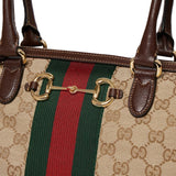 2026 Large Brown GG Canvas Boston Bag 866734 FAFV9 9653