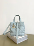 2026 Toujours Vertical Tote Bag in Smoky Blue, Small Size M2835OSOQ_M38Z
