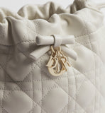 2026 Mini Bucket Bag Latte Woven Lambskin S2611OUQA_M030
