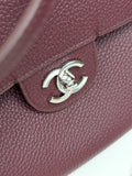 2026 Maxi Flapbag Large Flap Bag in Dark Burgundy Grained Calfskin AS6233-B24008-U8393