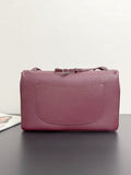 2026 Maxi Flapbag Large Flap Bag in Dark Burgundy Grained Calfskin AS6233-B24008-U8393