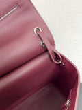 2026 Maxi Flapbag Large Flap Bag in Dark Burgundy Grained Calfskin AS6233-B24008-U8393