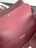 2026 Maxi Flapbag Large Flap Bag in Dark Burgundy Grained Calfskin AS6233-B24008-U8393