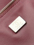 2026 Maxi Flapbag Large Flap Bag in Dark Burgundy Grained Calfskin AS6233-B24008-U8393
