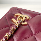 2026 Classic Small Tote from the Spring/Summer 2026 Collection: Dark Burgundy Soft Lambskin AS6248-B24030-U8393