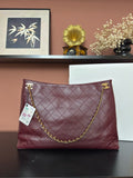 2026 Spring/Summer Collection Large Tote Bag in Deep Burgundy Fine Lambskin| AS6241 B24030 U7793