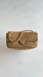 2026 Souplissimo Dark Beige Suede Oversized Flap Bag AS6281-B24009-U9390