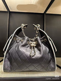 2026 Panda-Print Color-Block Small Bucket Bag AS5293 B20304 94305