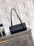 2026 Preppy Coco Black Grained Calfskin Bowling Bag AS6181 B23794 U9310