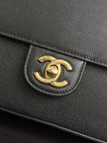 2026 Preppy Coco Small Flap Bag in Black Shiny Grained Calfskin AS6130 B23483 94305