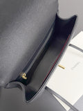 2026 Preppy Coco Small Flap Bag in Black Shiny Grained Calfskin AS6130 B23483 94305