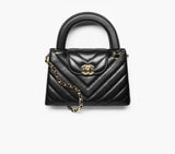 2026 Mini Shopping Bag in Black Shiny Lambskin AS4416 B23757 94305