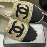 Women's Yellow Tweed Double C Logo Boat Shoes G29762