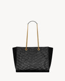 2026 Medium Niki Tote Bag, Black Distressed Vintage Cowhide Leather 8711510EN071000