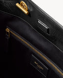 2026 Medium Niki Tote Bag, Black Distressed Vintage Cowhide Leather 8711510EN071000