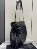 2026 Jamie 4.3 Black Lambskin Chain-Strap Tote/Bucket Bag 809824 AAB32 1000