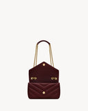 2026 Loulou Series Medium Deep Burgundy Lambskin Shoulder Bag 801439AAEAX6197