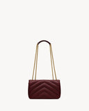 2026 Loulou Series Medium Deep Burgundy Lambskin Shoulder Bag 801439AAEAX6197