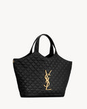 2026 ICARE Black Quilted Lambskin Extra-Large Tote Bag 698651 AAANG 1000