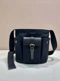2026 Black Mini Canvas and Leather Bucket Bag 1BE106_2G6S_F0002_V_OOO