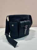 2026 Black Mini Canvas and Leather Bucket Bag 1BE106_2G6S_F0002_V_OOO