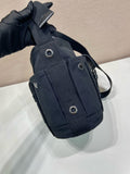 2026 Black Mini Canvas and Leather Bucket Bag 1BE106_2G6S_F0002_V_OOO