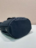 2026 Black Mini Canvas and Leather Bucket Bag 1BE106_2G6S_F0002_V_OOO