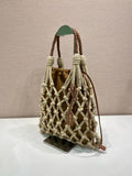 2026 Brown Medium-Sized Cotton Macramé Woven Bag 1BC111_2DI2_F04HU_V_OOR