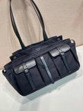 2026 Black Canvas and Leather Tote Bag 2VG139_2G6S_F0002_V_OOO