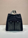 2026 Large Black Canvas and Leather Tote Bag 1BG644_2G6S_F0002_V_OOO