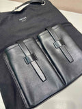 2026 Large Black Canvas and Leather Tote Bag 1BG644_2G6S_F0002_V_OOO
