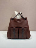 2026 Large Brown Textured Leather Tote Bag 1BC289_2G6F_F0324_V_OOO