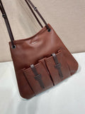 2026 Large Brown Textured Leather Tote Bag 1BC289_2G6F_F0324_V_OOO