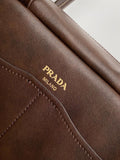 2026 Large Brown Distressed Leather Tote Bag 1BB165_2ZQ6_F0324_V_OOO