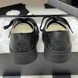Women's Classic Double C Logo Black Printed Lambskin Sneakers| G46368 B19815 NAFDD