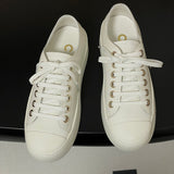 Women's White Printed Lambskin Sneakers G46368 B19815 NAFDD