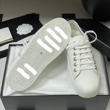 Women's White Printed Lambskin Sneakers G46368 B19815 NAFDD
