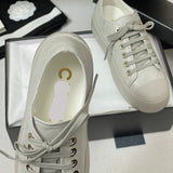 Women's Gray Diamond-Patterned Printed Lambskin Chunky-Soled Casual Sneakers |G46368 B18118 NZ264