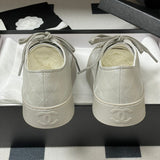 Women's Gray Diamond-Patterned Printed Lambskin Chunky-Soled Casual Sneakers |G46368 B18118 NZ264
