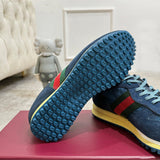 Women's Re-Motion Blue GG Nylon and Suede Sneakers |840291 AAEZM 4245