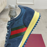 Men's Re-Motion Blue GG Nylon and Suede Sneakers |832461 AAEW3 4245
