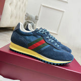 Men's Re-Motion Blue GG Nylon and Suede Sneakers |832461 AAEW3 4245