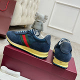 Men's Re-Motion Blue GG Nylon and Suede Sneakers |832461 AAEW3 4245