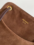 2026 Brown Medium Suede Tote Bag 1BG641_2G6D_F0324_V_OOO